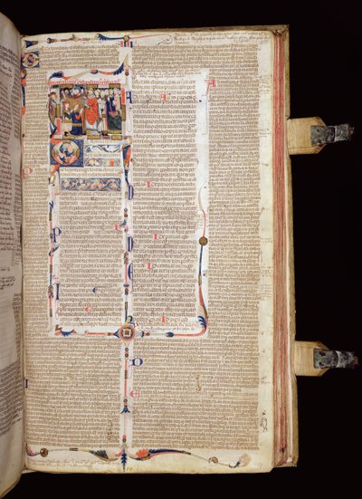 Miniatura di un sacerdote che benedice una sposa e uno sposo, dai Decretali di Gregorio IX, Francia meridionale o Inghilterra, c.1300 da The Jonathan Alexander Master